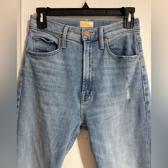 Mother Rider Skimp Dreamer Distressed High Waisted Straight Denim Jeans Size 25 - Picture 2 of 11